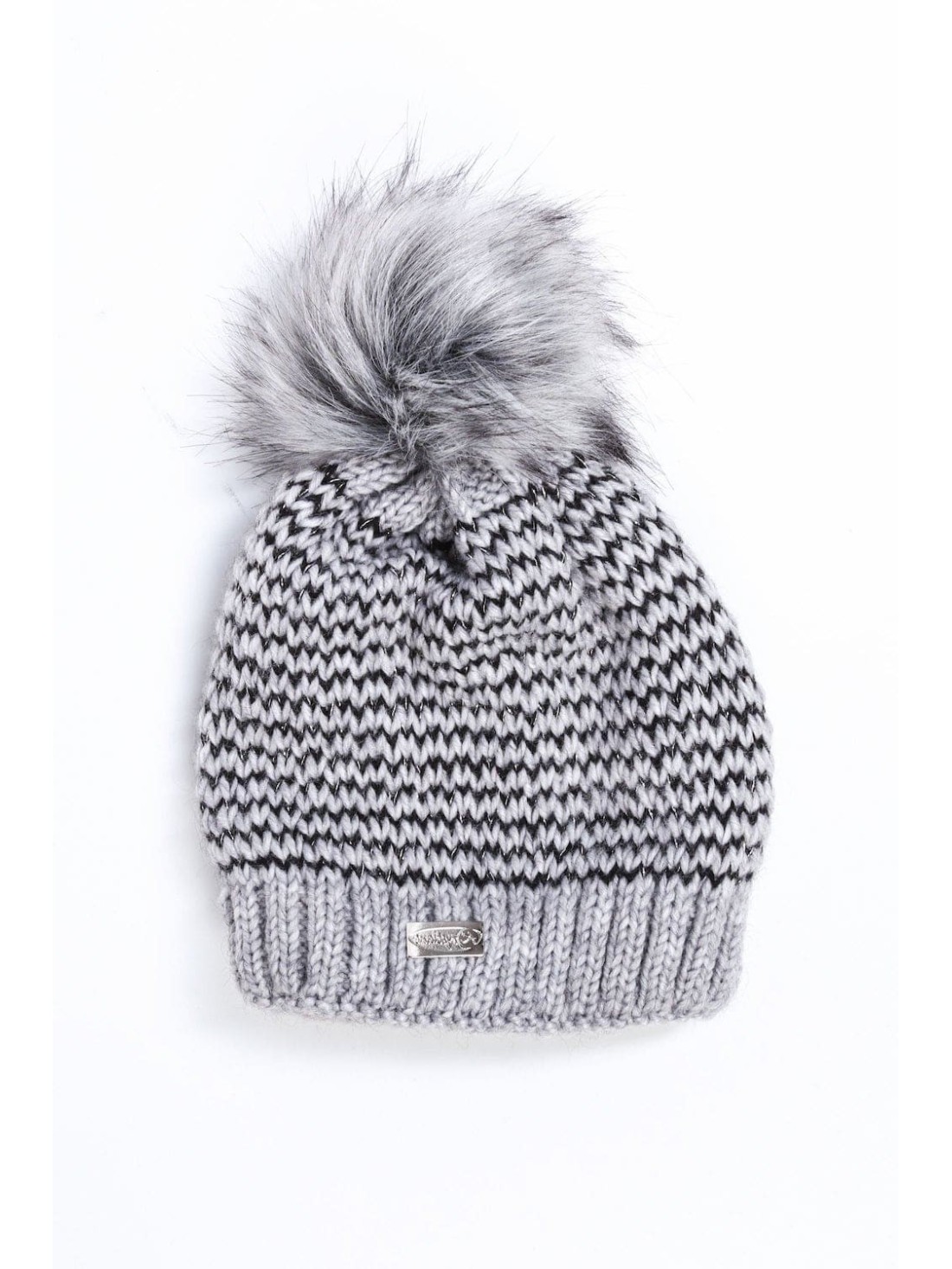 Dark gray herringbone winter hat C44 - Online store - Boutique